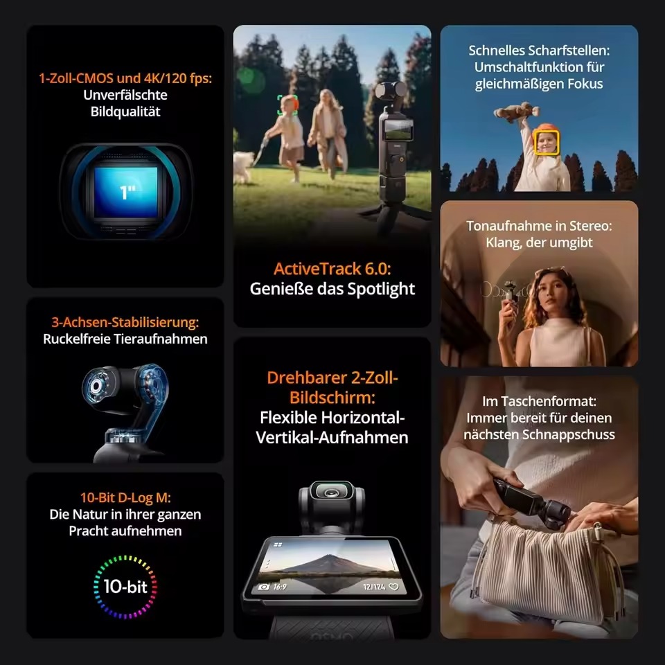 DJI Osmo Pocket 3-Caméra à cardan 1 "CMOS, original, tout neuf, en stock