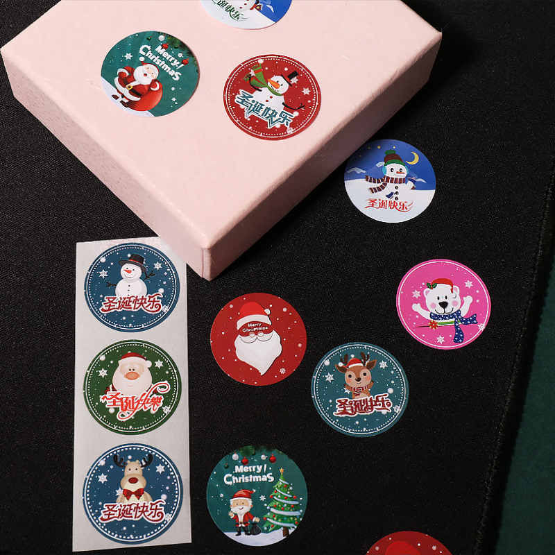 100-500 Chiếc Giáng Sinh Vui Dán Chủ Đề Giáng Sinh Cói Nhãn Dán DIY Tặng Nướng Gói Sách Bao Da Ốp Lưng Văn Phòng Phẩm Trang Trí