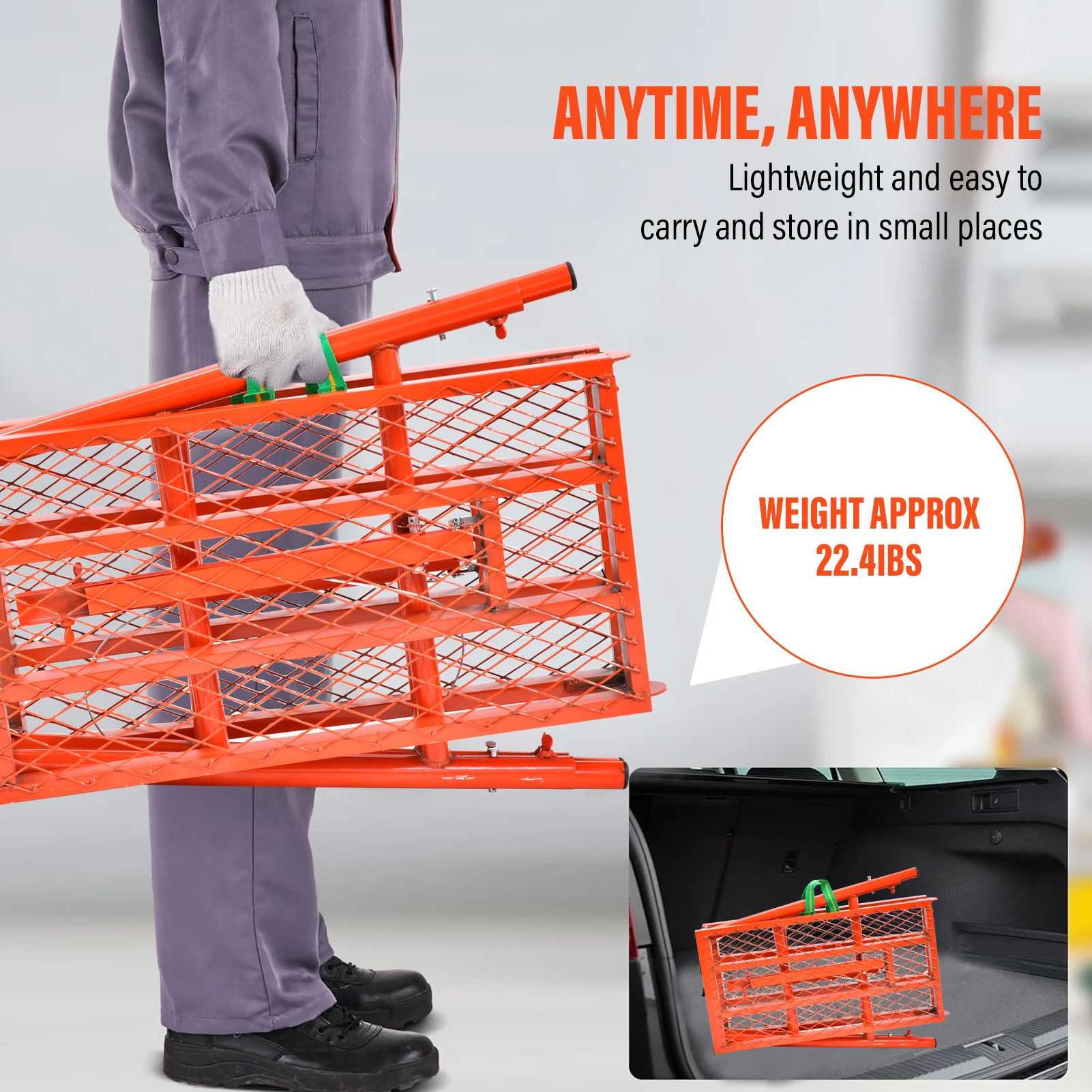 Portable Scaffolding Workbench, 711Lbs Capacity Heavy Duty Steel Scaffolding Platform, 27.6-45.7in Adjustable Height, Orange