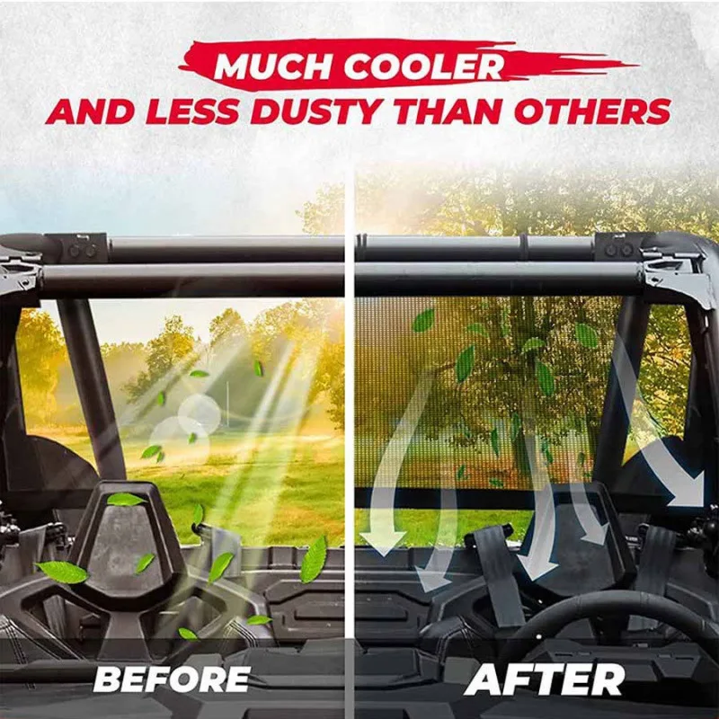 ウィンドウネット UTV ソフトリアウィンドウメッシュネット太陽 UV 保護 2020-2023 ポラリ RZR プロ XP 4 2022 プロ R/ターボ R フロントガラスシェード