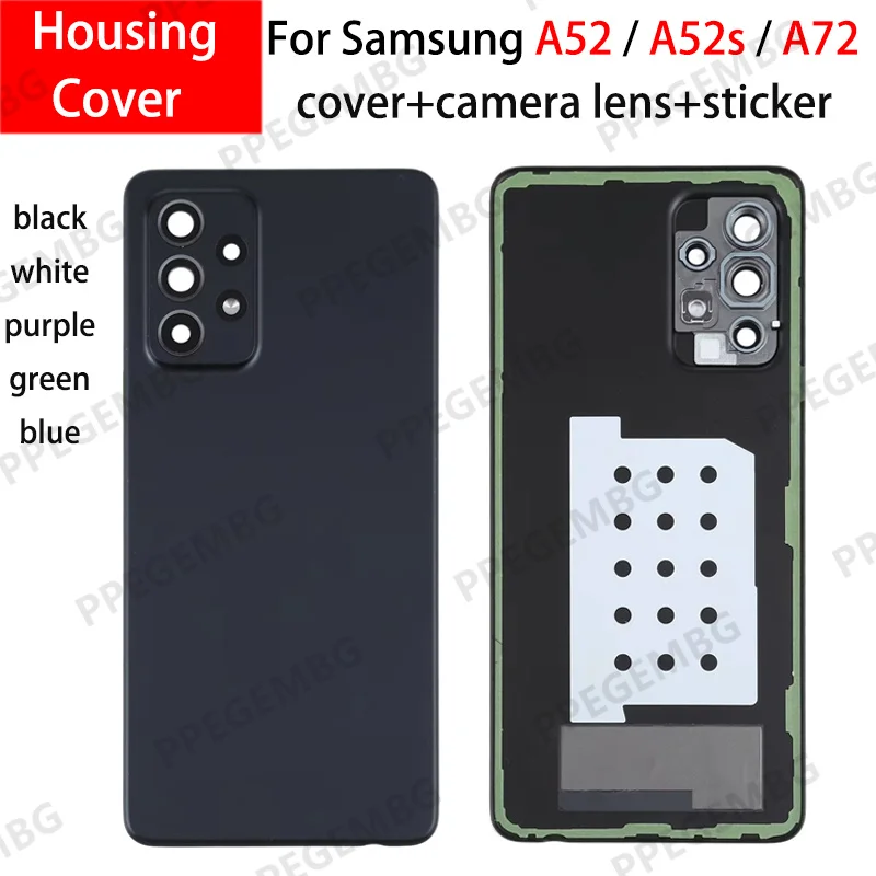 1A52 a52s A72 carcasa de batería cubierta puerta trasera para Samsung Galaxy A52 4G 5G a525 a526 a528 carcasa trasera cubierta trasera cámara