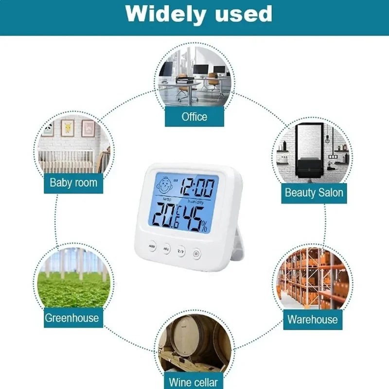 Neue LCD Digital Temperatur Baby Zimmer Feuchtigkeit Meter Hintergrundbeleuchtung Hause Innen Elektronische Hygrometer Thermometer Wetter Station