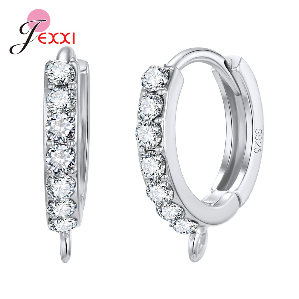 Estilo coreano vários modelos de brincos de cristal descobertas genuíno 925 prata esterlina brinco descobertas jóias acessórios para diy