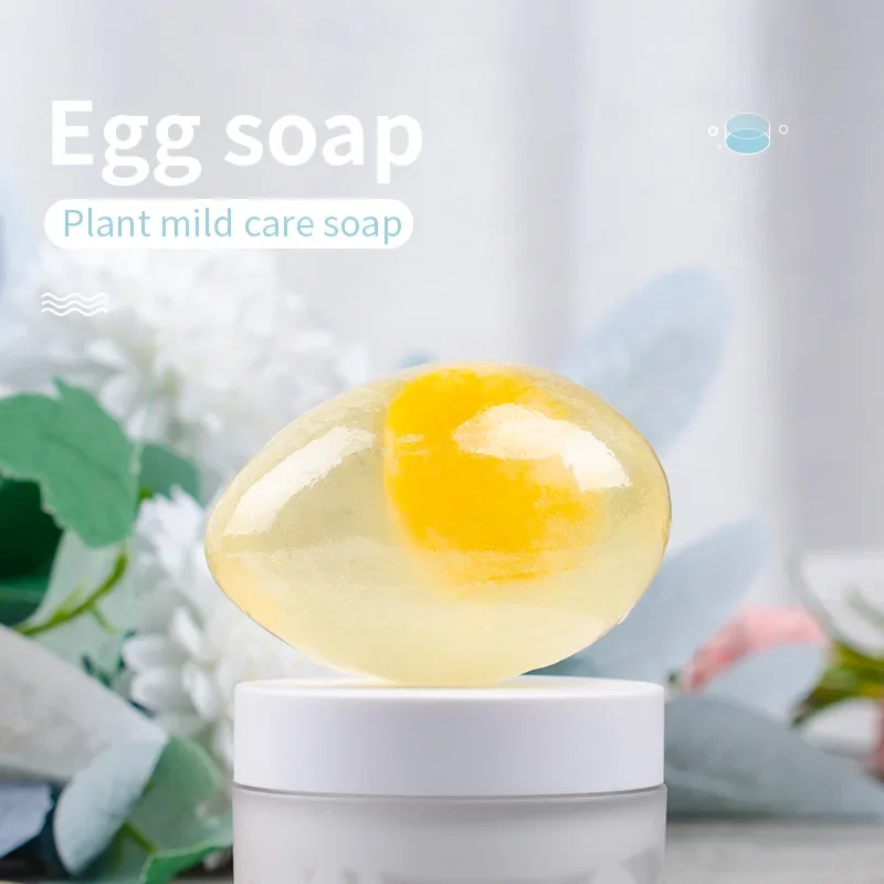 สบู่ไข่คอลลาเจนธรรมชาติ 80g ขายส่งสบู่อาบน้ําคอลลาเจนบาร์ทําความสะอาด Hydrating Moisturizing Soap