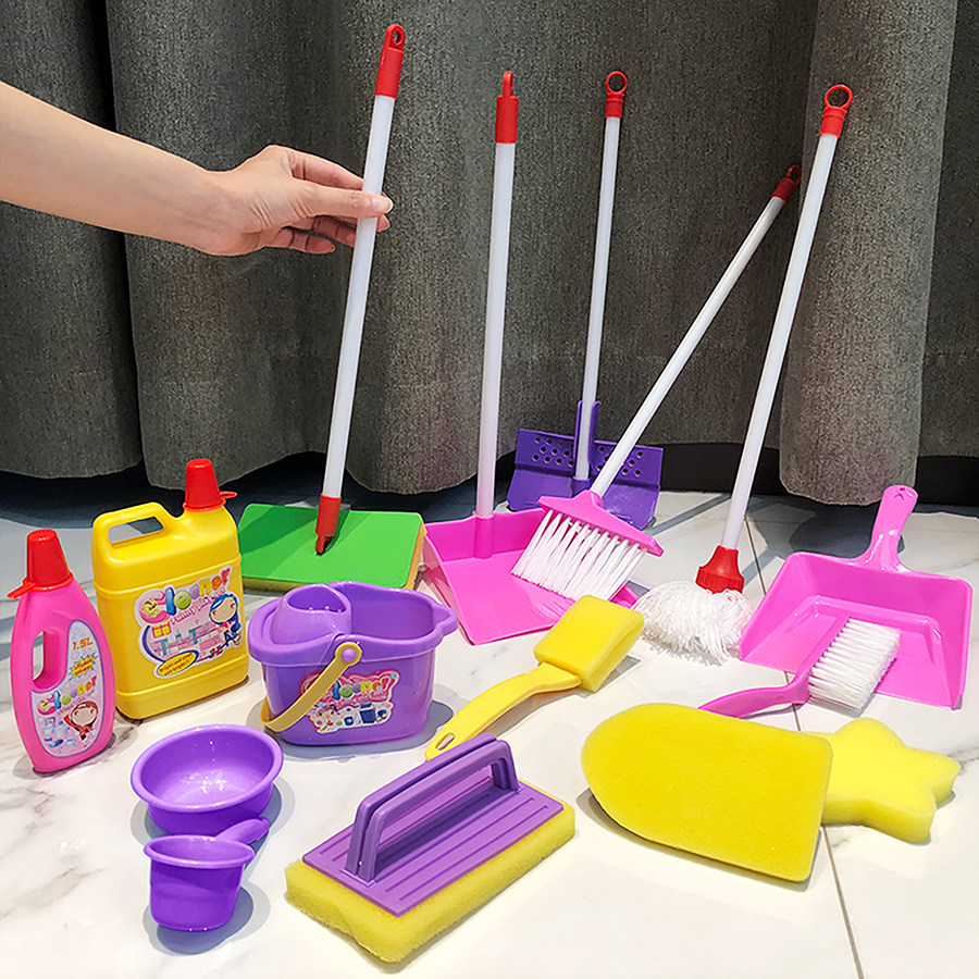 Ensemble de jouets de nettoyage de maison de jeu pour enfants, Simulation d'articles sanitaires, combinaison de nettoyage, jouet d'éveil