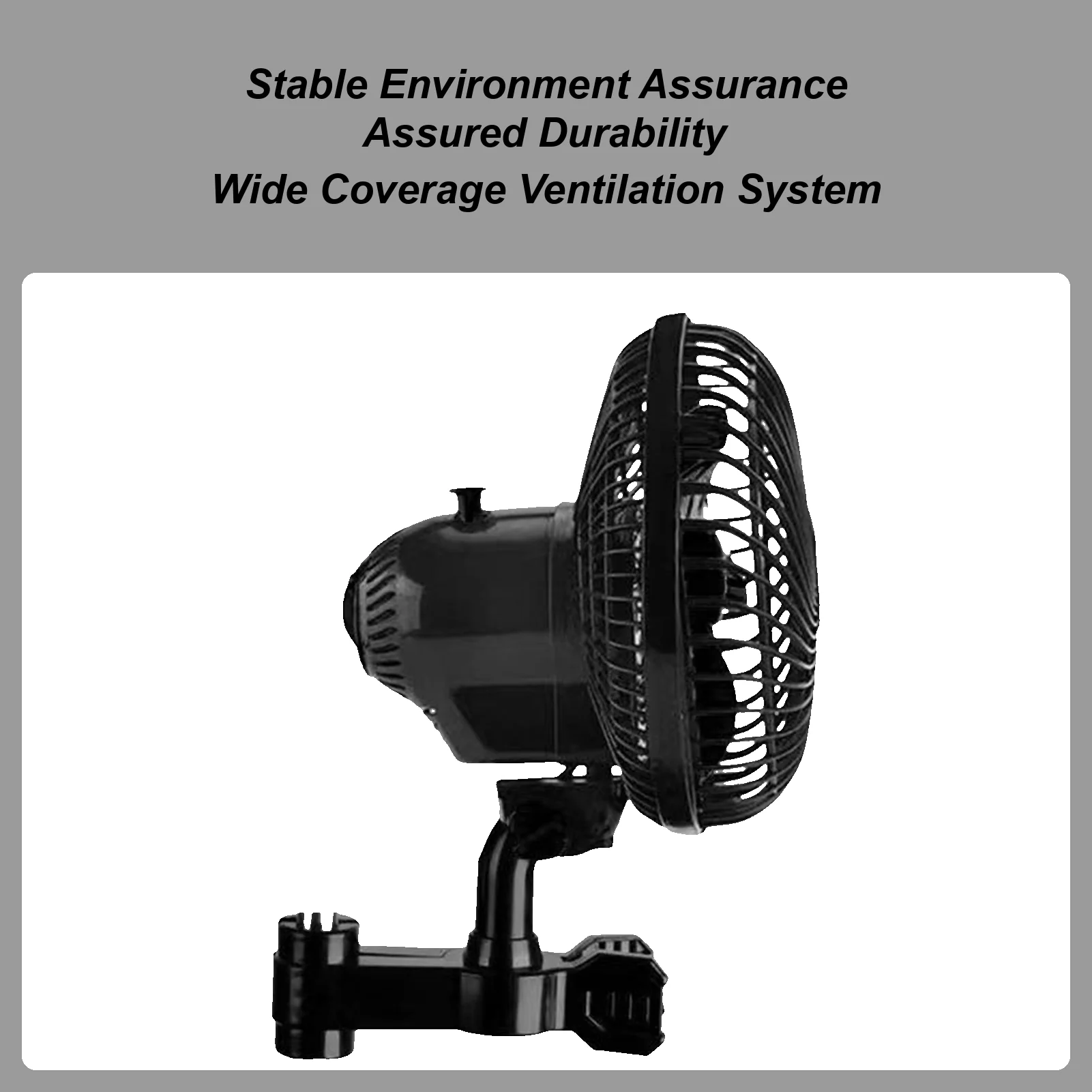 Ventilador de barraca de cultivo, poderoso ventilador oscilante com clipe, ventilador de barraca com 2 configurações de velocidade para academia, acampamento, cozinha, rv, estufa, oficina