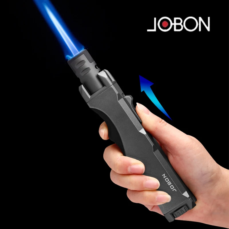 JOBON Antorcha de turbina a prueba de viento para exteriores, herramienta de encendedor de soldadura para barbacoa de cocina butano (sin gas)