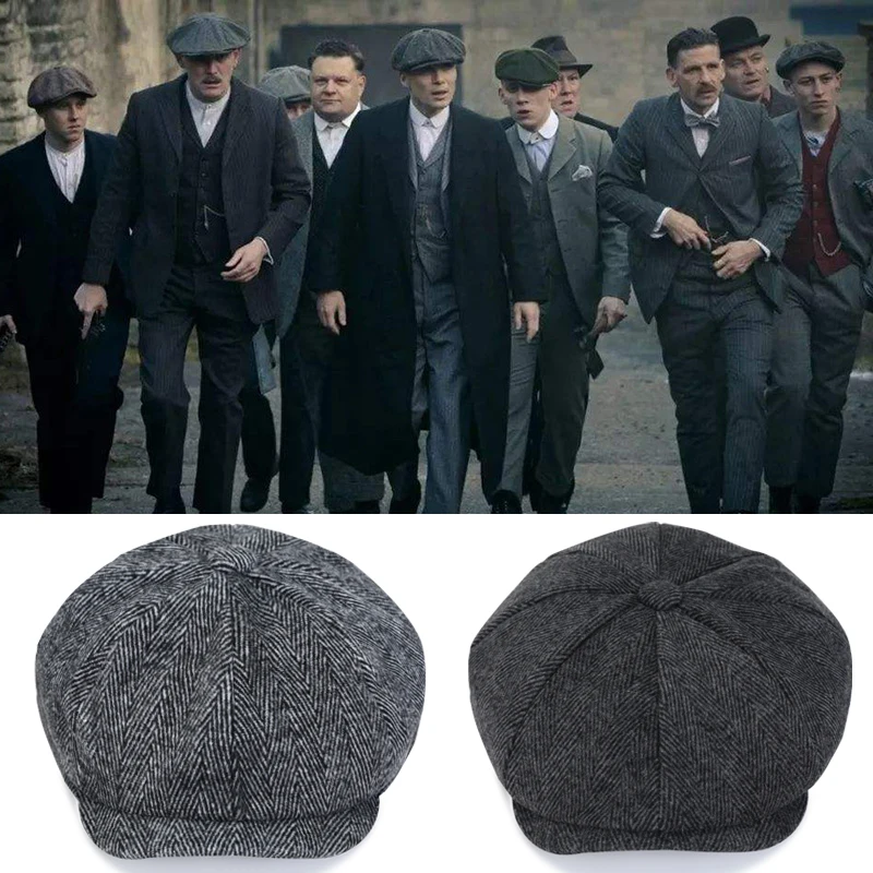 Nam Tweed Anh Newsboy Mũ Sừng Trâu Gatsby Nón Đường Nón Hình Bát Giác Vành Mũ Bốn Mùa Hip Hop Mũ Nồi Họa Sĩ nón Lưỡi Trai