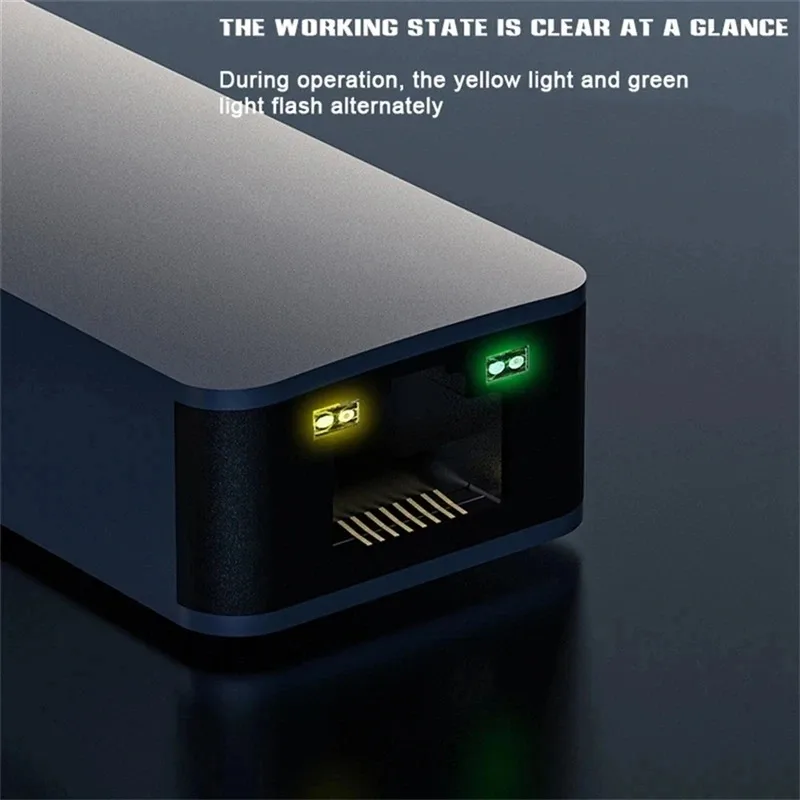 2500Mbps USB C tipo C Ethernet a RJ45 2,5G USB 3,0 adaptador con cable convertidor Lan Network Hub para Windows 7/8/10 MAC para PC portátil