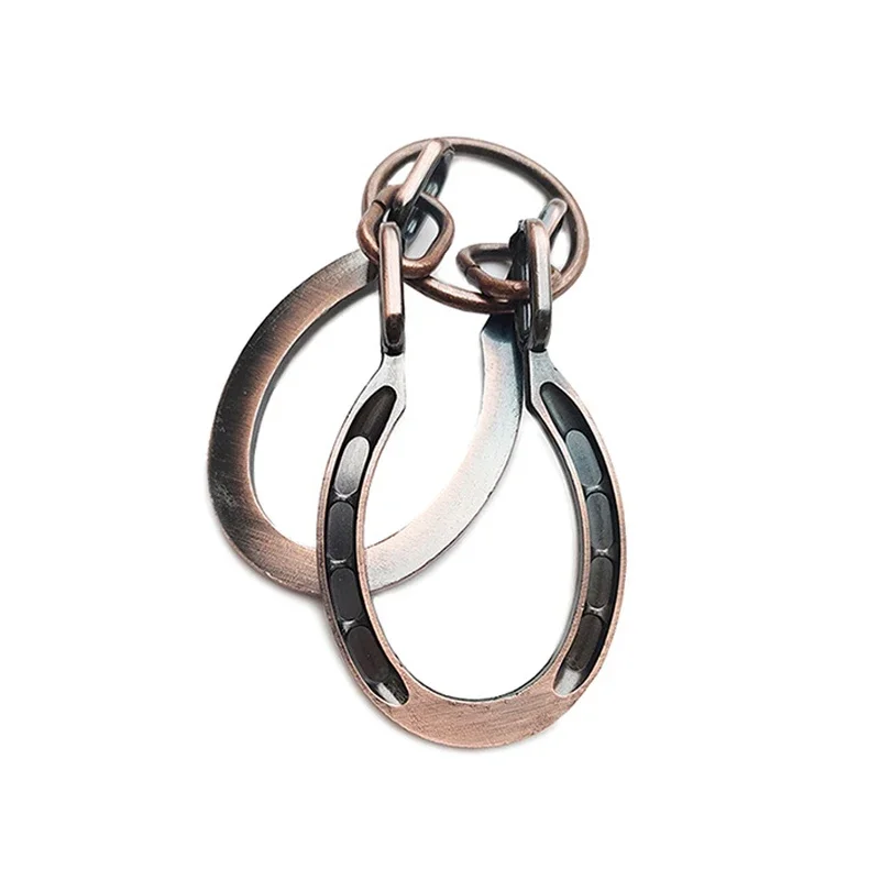 Horseshoe Lock (สีน้ําตาล) 3D โลหะปริศนาสมอง Teaser แหวนกําจัดผู้ใหญ่เด็ก IQ Challenge เกมเก่าล็อค Shackles Solution ปัญญา