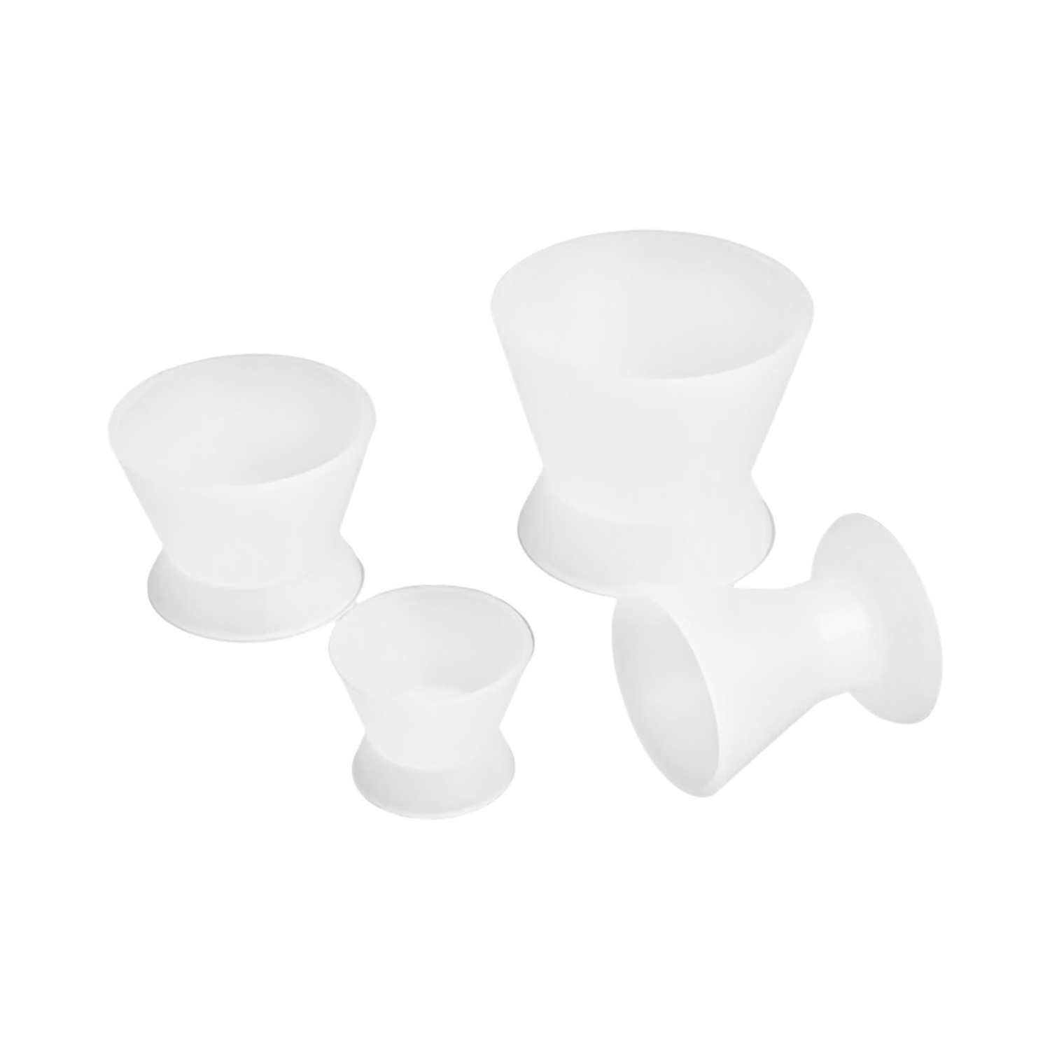Tigelas de mistura de silicone dental, 4 unidades, pratos dappen transparentes para clareamento dos dentes, laboratório dentário, odontologia, ferramentas de materiais para dentista