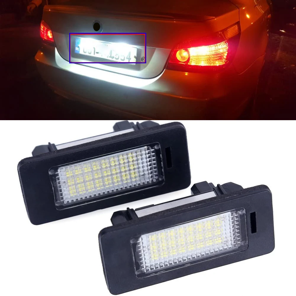 Luz de matrícula de coche sin errores, lámpara LED de matrícula para BMW E90 E91 E92 E93 E82 E88 E39 E60 F10X5 E70 X6 E71