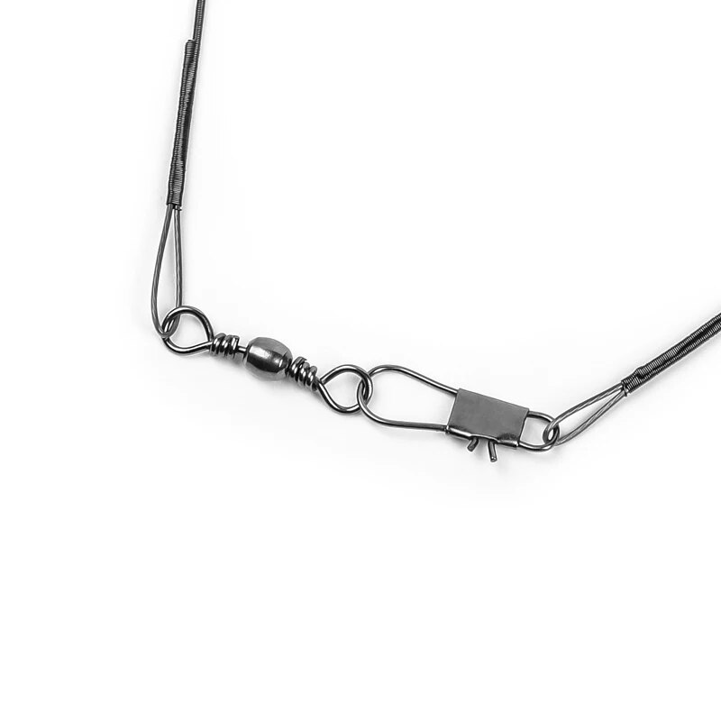 20PC Anti Bite Staal Vislijn 15/20/25/30cm Staaldraad Leider Met Swivel Vissen accessoire Vissen Draad Olta Leadcore Leash