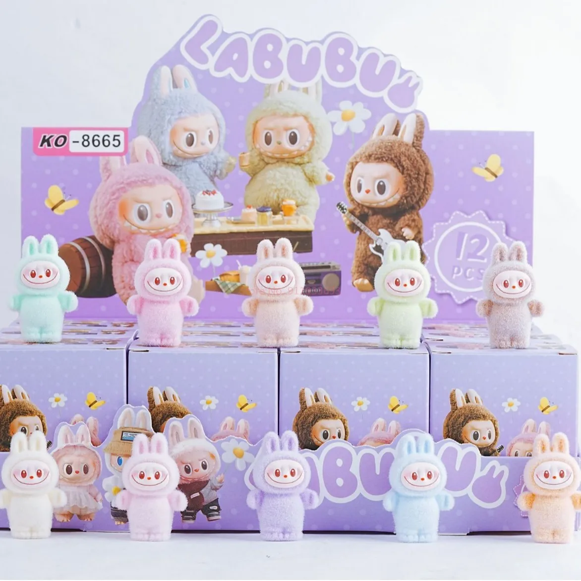 12 stücke Neue Labubu Blind Box Cartoon Beflockung Hand-Made Blind Box Hochwertige Nette Puppe Desktop Ornamente Modell Kinder geschenke