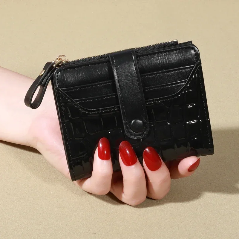 Elegant Women's Multi Card Wallet - Secure Double Zip Clutch | Casual PU Leather Purse with Style Storage Crocodile Card Bag