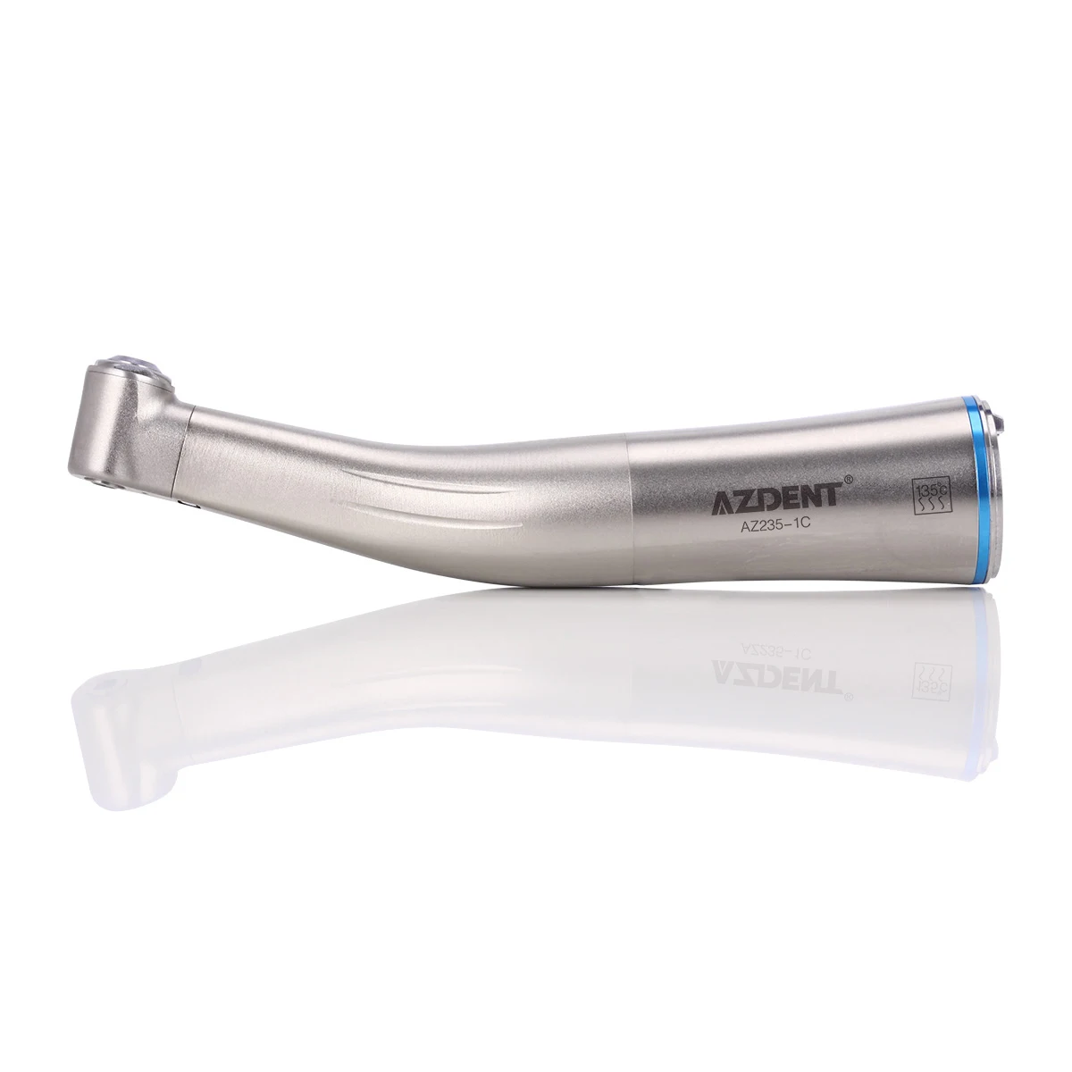 AZDENT Dental 1:1 LED Fiber Optic Handpiece Internal Water Spray Contra Angle Push Button Chuck Blue Ring Low Speed Handpiece