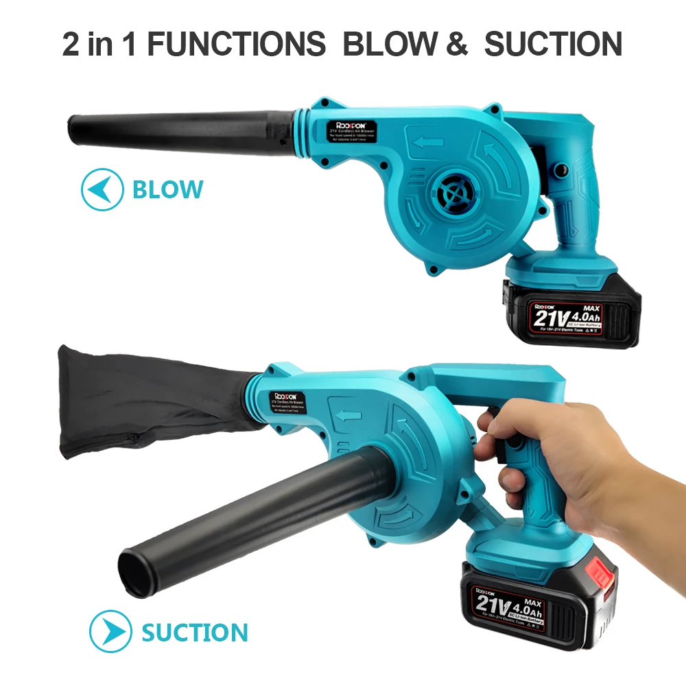 2 in 1 21V ไร้สายเครื่องเป่าลมไฟฟ้า & ดูด Leaf คอมพิวเตอร์ฝุ่น Collector เครื่องมือสําหรับ Makita 18V แบตเตอรี่