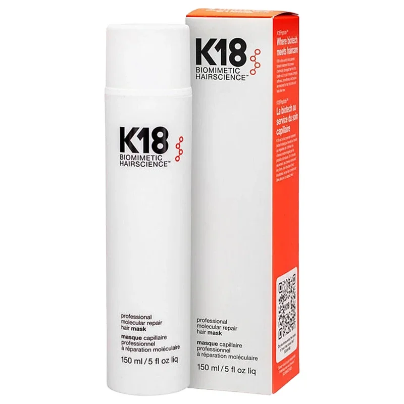 150ml k18 máscara de cabelo molecular sem enxágue reparação original cabelo molecular danificado seco e crespo 4 minutos tratamento hidratar