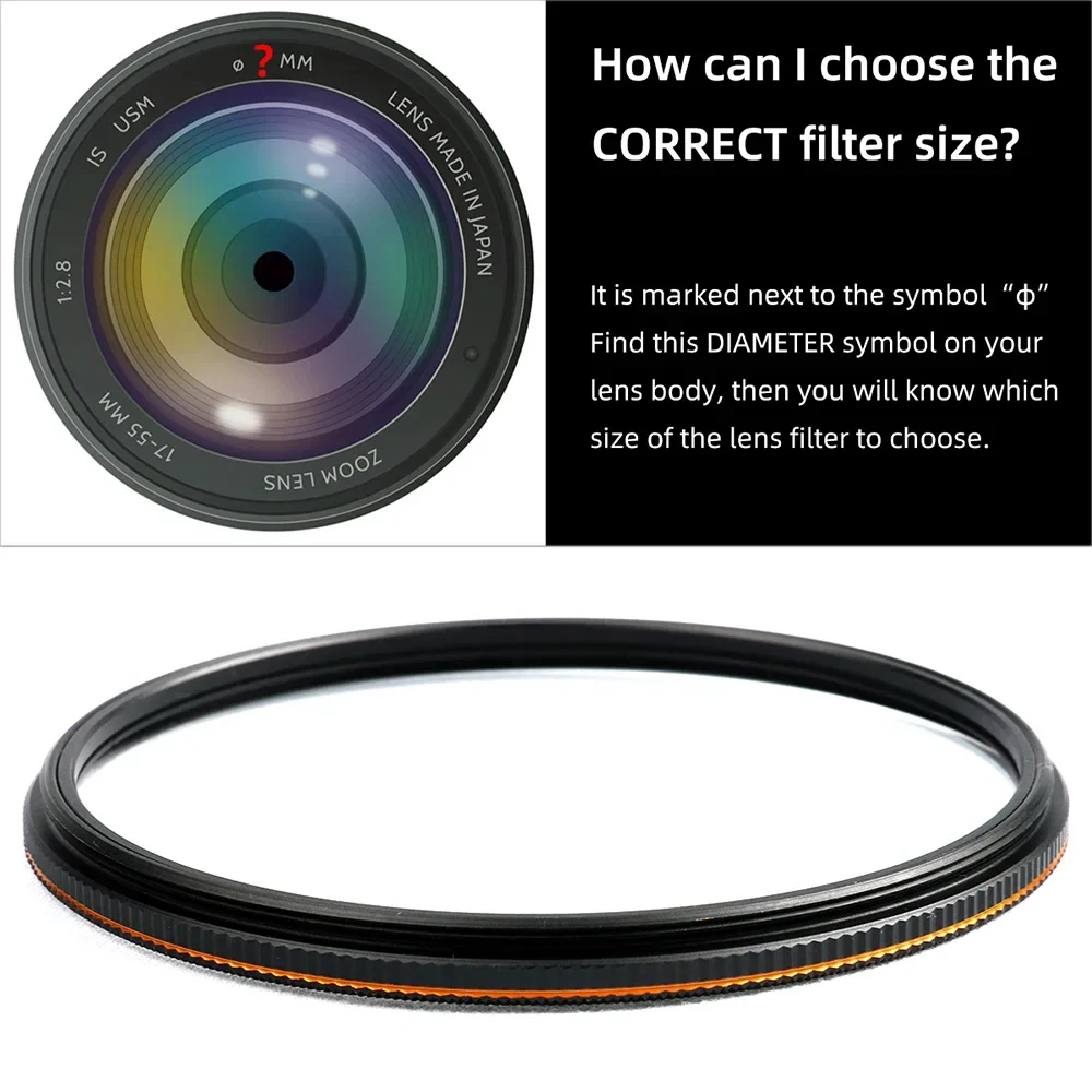 Lightdow Camera Lens Filter 6 in 1 Kits UV+CPL+FLD+ND 2 4 8 49mm 52 55 58 62 67 72 77 82mm Kit for Cannon Nikon Camera Lens