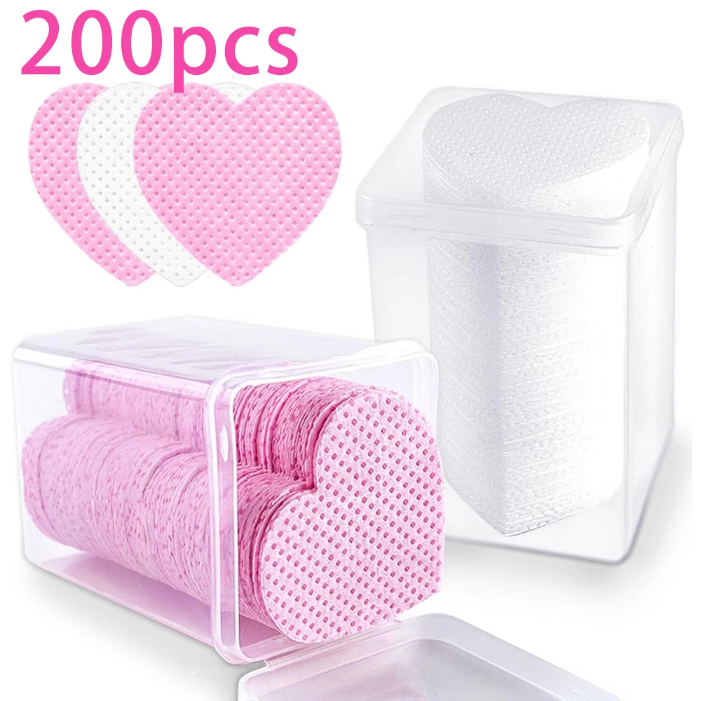 200 pezzi salviette per unghie senza pelucchi, salviette per rimozione smalto, salviette per colla per extension ciglia, cuscinetti per rimozione smalto per unghie, per La