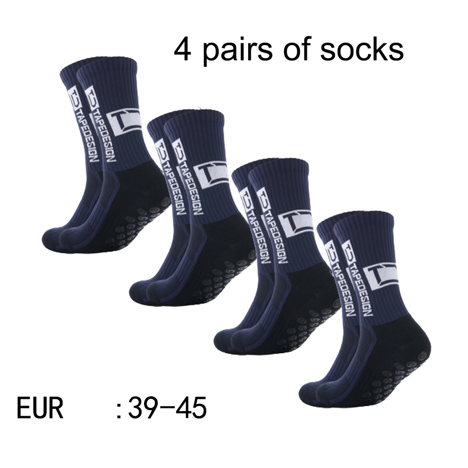 4 pairs of new TC mid tube glued football socks for sports training and competition, non slip and breathable socks