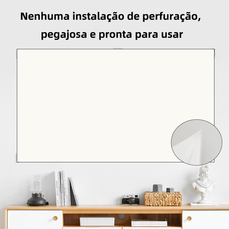 Veidadz tela para projeção de 60 72 84 100 120 130 polegadas tela projetor 16:9 branca grade anti-luz Ângulo de visão de 160° Portátil dobrável tela reflexiva de projeção para tela de filmes para home theater