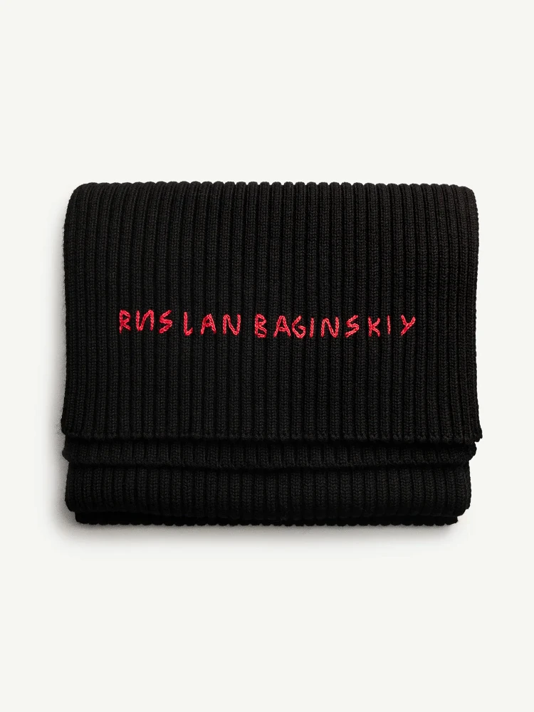 Set sciarpa di lana e cappello lavorato a maglia con sciarpe lunghe spesse con ricamo a lettera