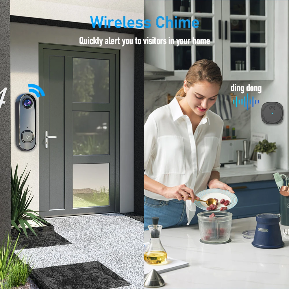 Wireless USB Chime สําหรับ AC Doorbell 150 เมตรระยะทาง 8 เพลง 3 ระดับเล่ม Visual Doorbell อุปกรณ์เสริม