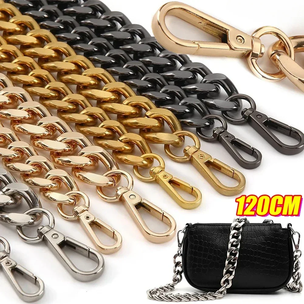 120 センチメートル金属アルミバッグチェーンストラップハンドルショルダークロスボディハンドバッグバッグ DIY 金属交換チェーンバッグ部品ギフト