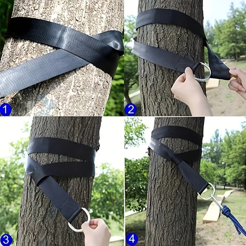 Outdoor-Schaukelhängematte mit Sicherheitsgurt, tragbare Tasche, langlebiges Schaukelgurt-Set, geeignet für alle Arten von Schaukelzubehör