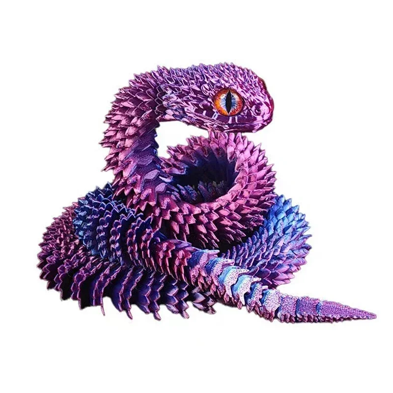3D Printed Snake Movable Joint Fidget Toy Figurine Simulation Snake Office Desktop Ornament Gifts Crafts Figurines Miniatures
