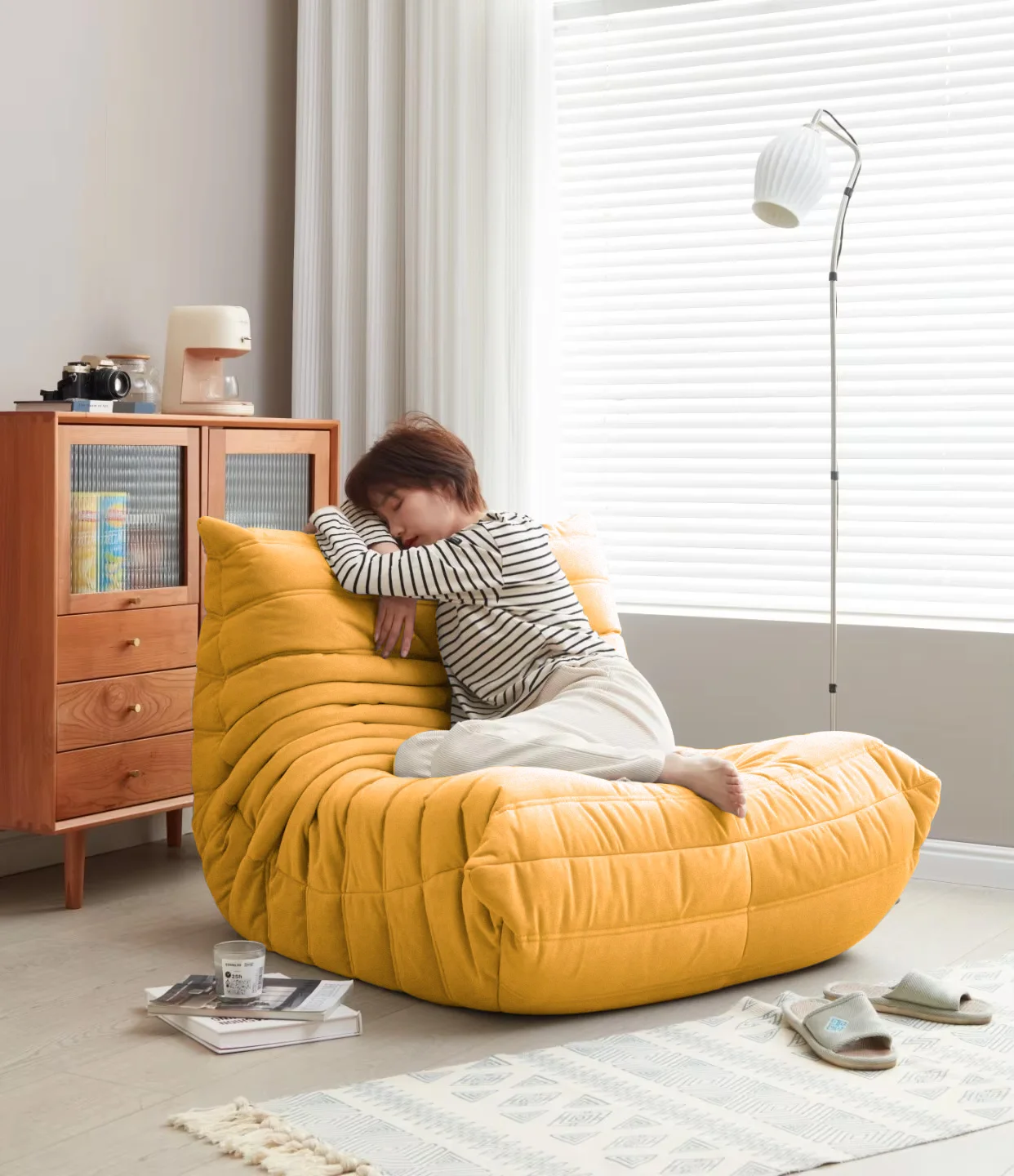 Moderner Wohnzimmerstuhl, großer Sitzsack, Bodensofa für Erwachsene, Togo-Liege, Memory-Schaum, faule Couch, geeignet für den Balkon für den Kaminstuhl