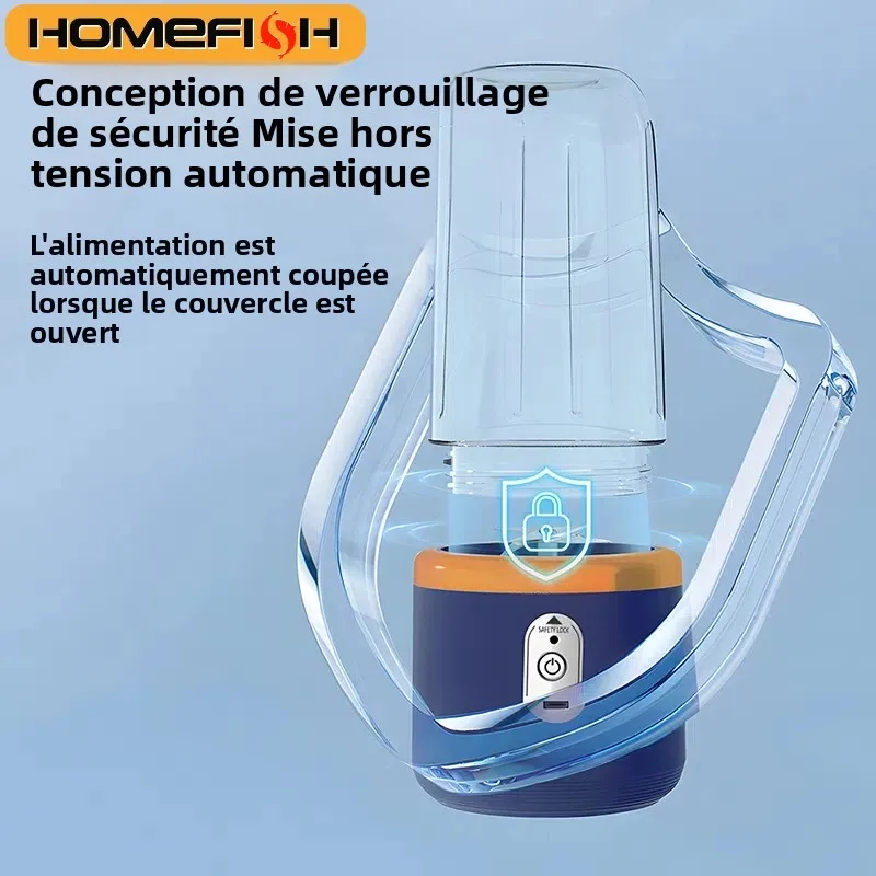Mélangeur électrique Portable à 6 lames, mélangeur de jus multifonction, jus frais, Smoothie, glace, tasse, robot culinaire