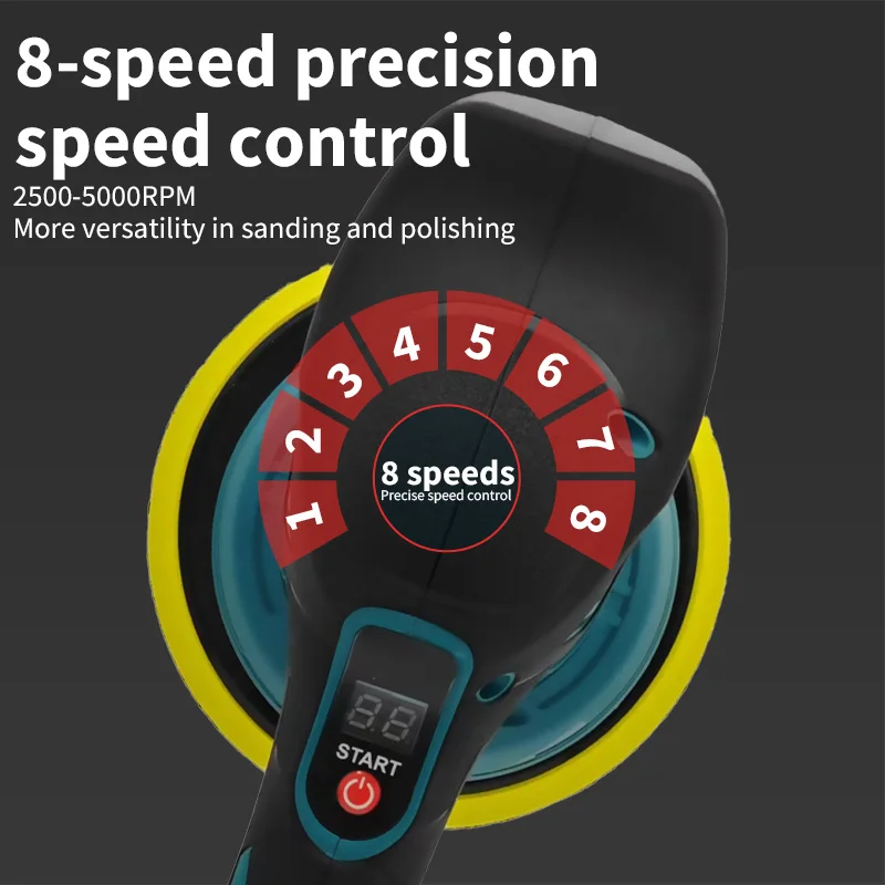Makita 8 Gears Digital Display Cordless Car Polisher Electric Polisher Auto Car Waxing Polishing Machine For Makita Battery