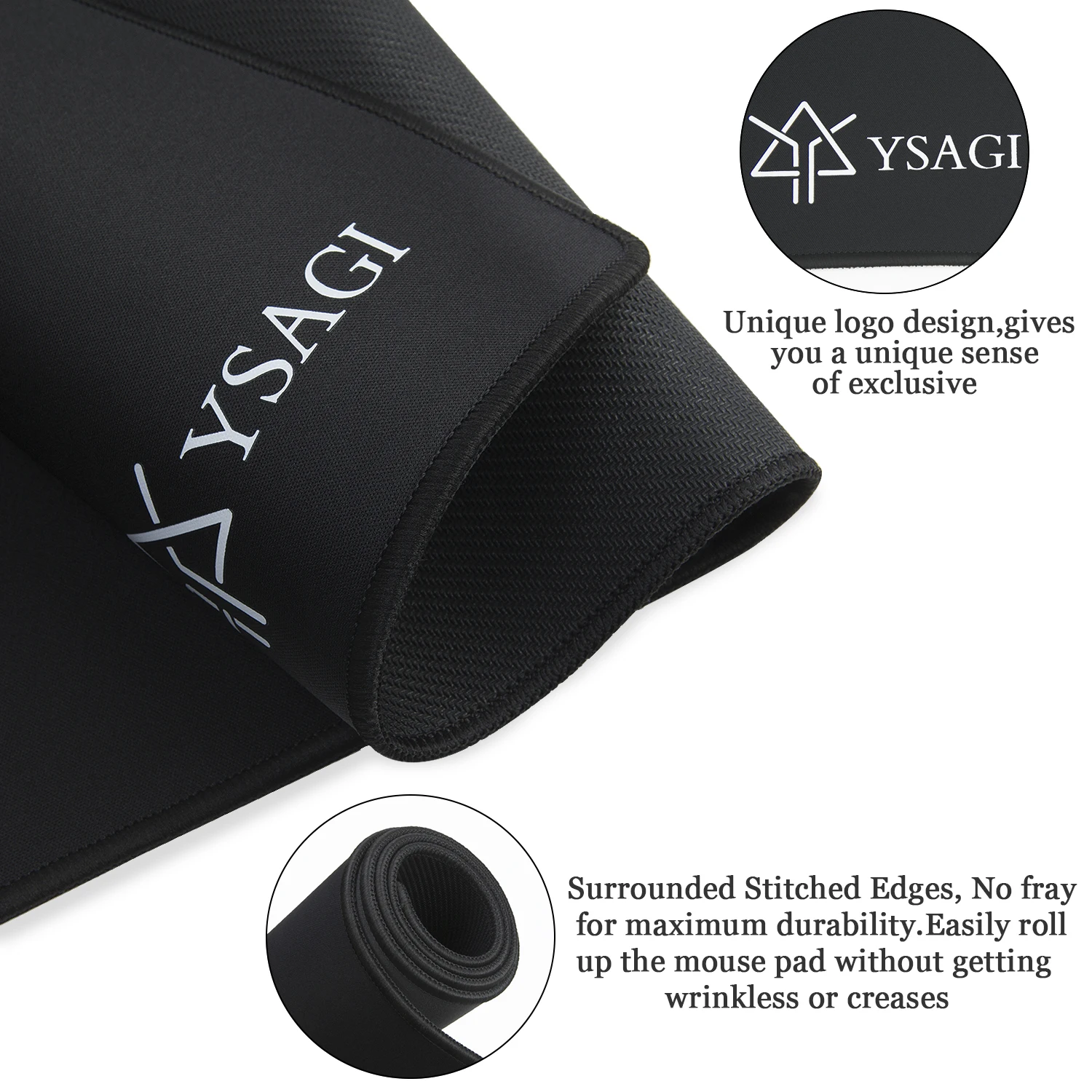 Gaming Mouse Pad, Large Extended Computer Keyboard Mat, Stitched Edges, Non-Slip Rubber Base, Large Mouse Pad for Gaming