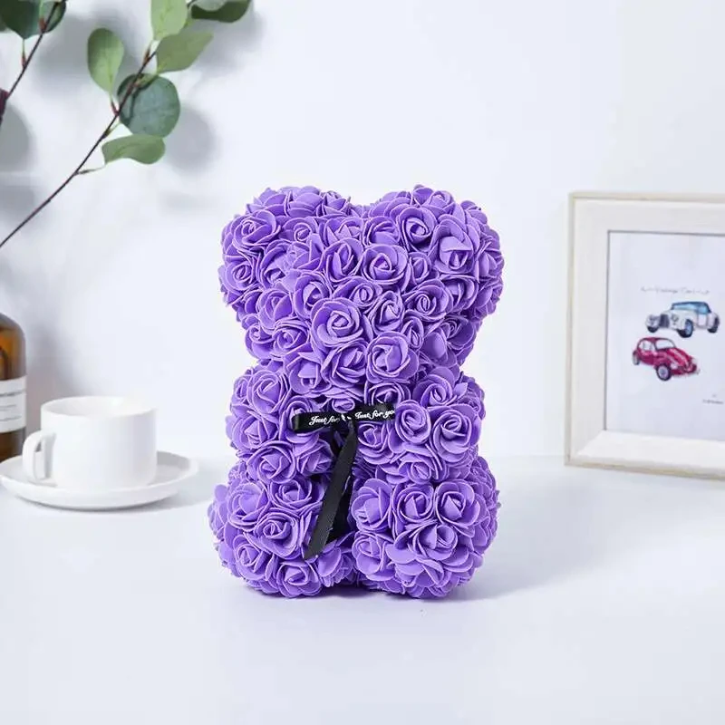 1pc 발렌타인 데이 선물 크리 에이 티브 로즈 베어 선물 상자 PE 꽃 로맨틱 폼 베어 포옹 베어
