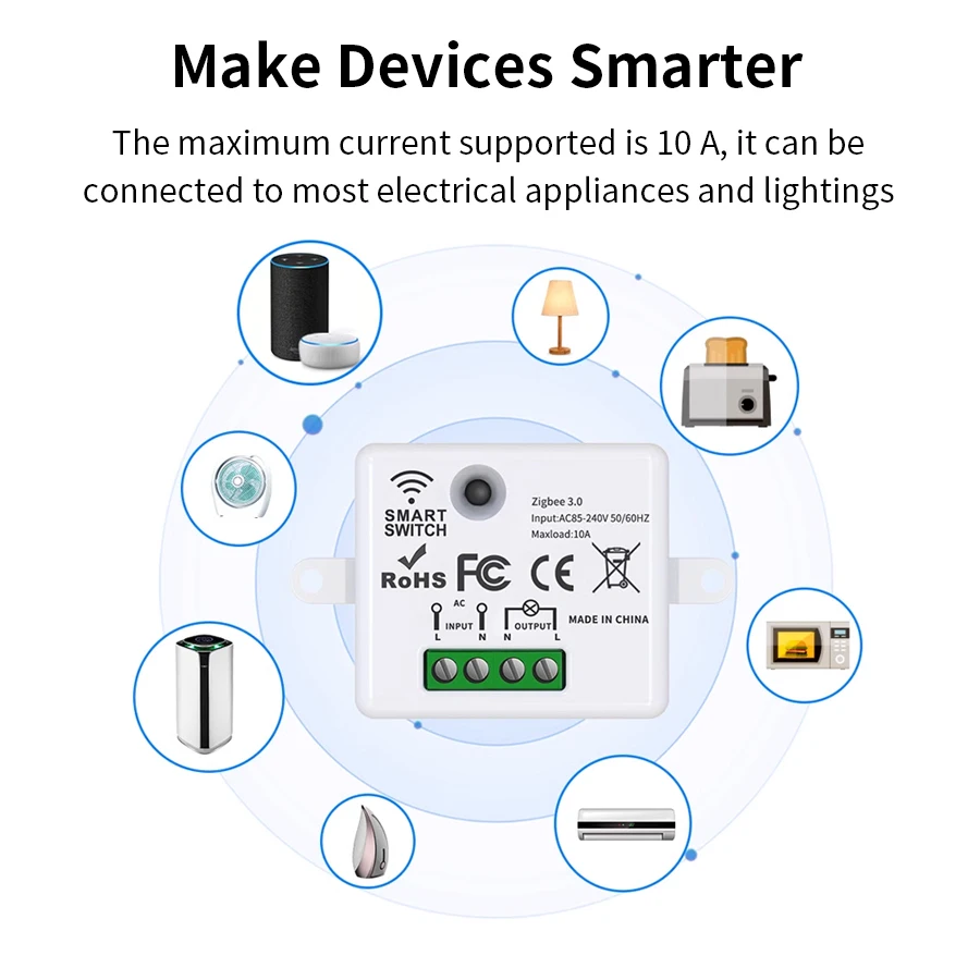 10A 110V 220V Wireless ON OFF Switch RF433 Module Remote Control Light Switch 1/2/3 Gang Wall Switch for Light Bulb Chandelier