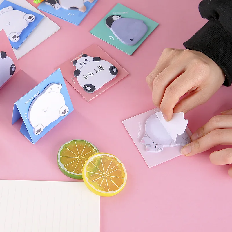 1 ชิ้น Lytwtw น่ารัก Kawaii สัตว์ Sticky Notes Notepad Memo Pads Office School Supply เครื่องเขียน Panda Cat สติกเกอร์