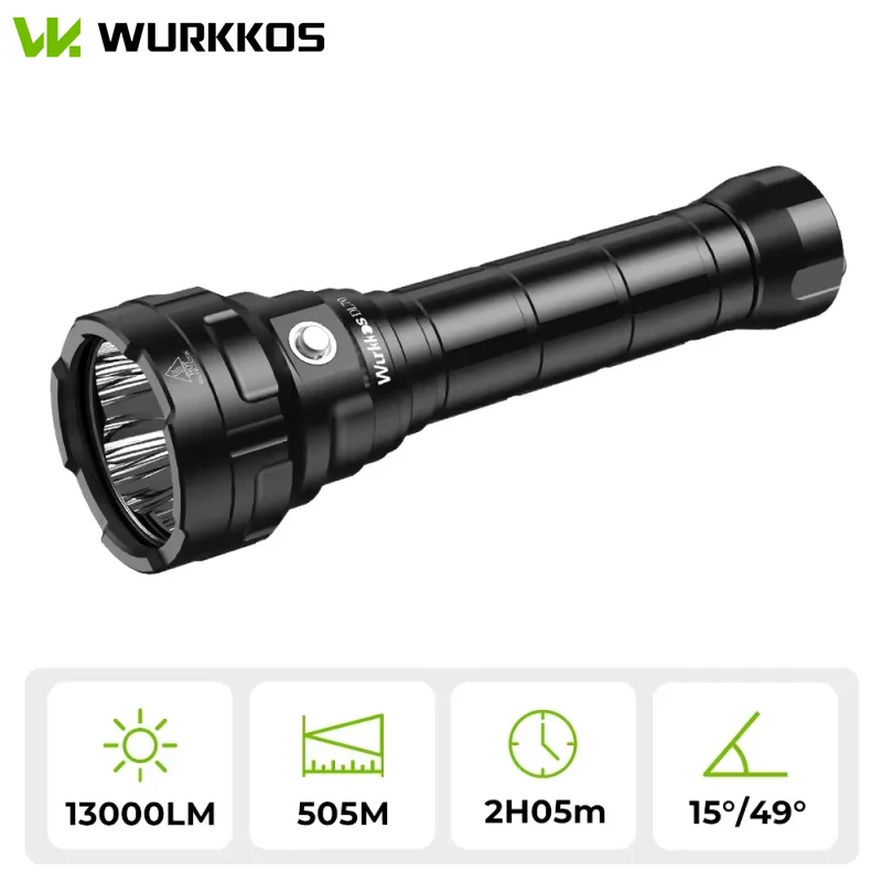 Wurkkos DL70 Lặn Biển Siêu Sáng Đôi 26650 Pin 13000lm IPX8 Chống Thấm Nước Dưới Nước Bổ Nhào LED 4 * XHP50B 4 chế Độ