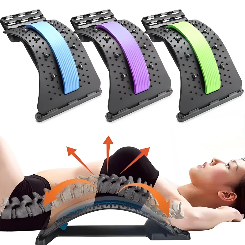 Rückenstrecker, mehrstufig verstellbares Massagegerät, Taille, Hals, Fitness, Lendenwirbelsäule, Halswirbelsäule, Unterstützung, beruhigendes Gerät, Dehnung, Yoga