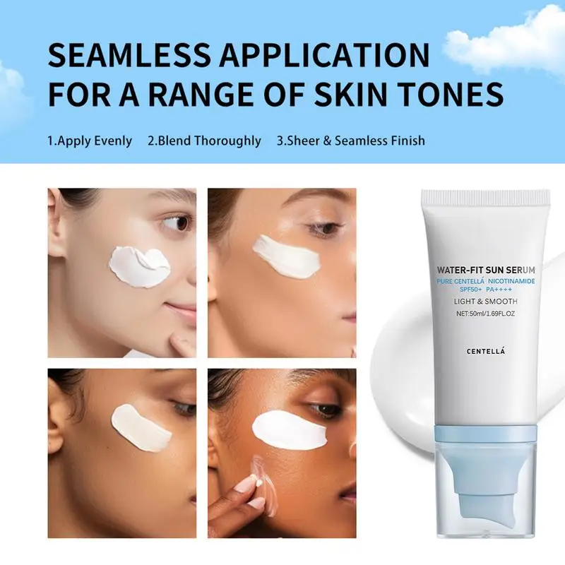 Sunscreen SPF 50 Centella Asiatica No Sticky Refreshing Sunscreen 50ml Sunscreen Essence for Dry Oily Sensitive Skincare
