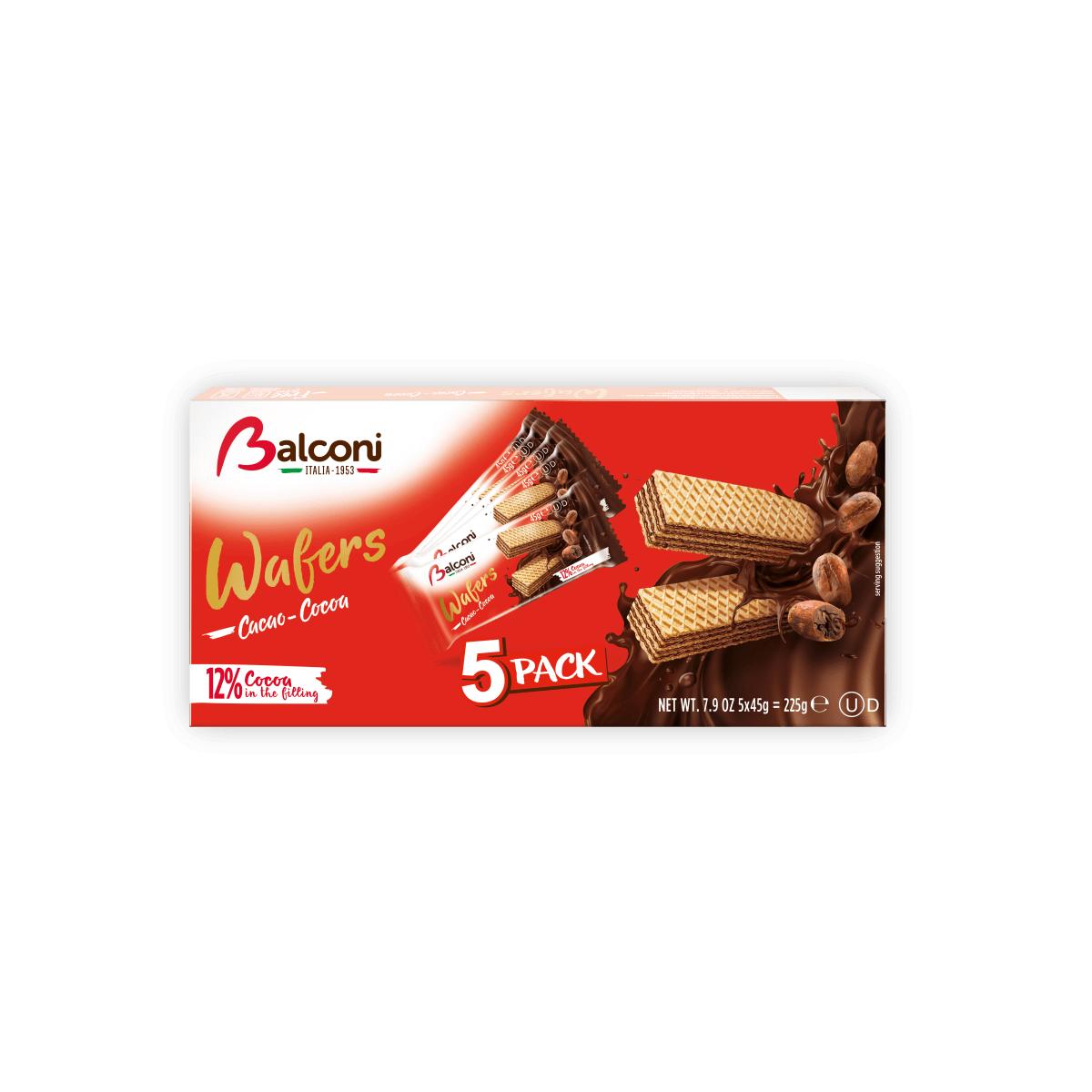 Balconi-bolacha para wafer, sabor, baunilha, cacau, mini cubo de baunilha, pack de 5 unidades de bolachas irresistíveis