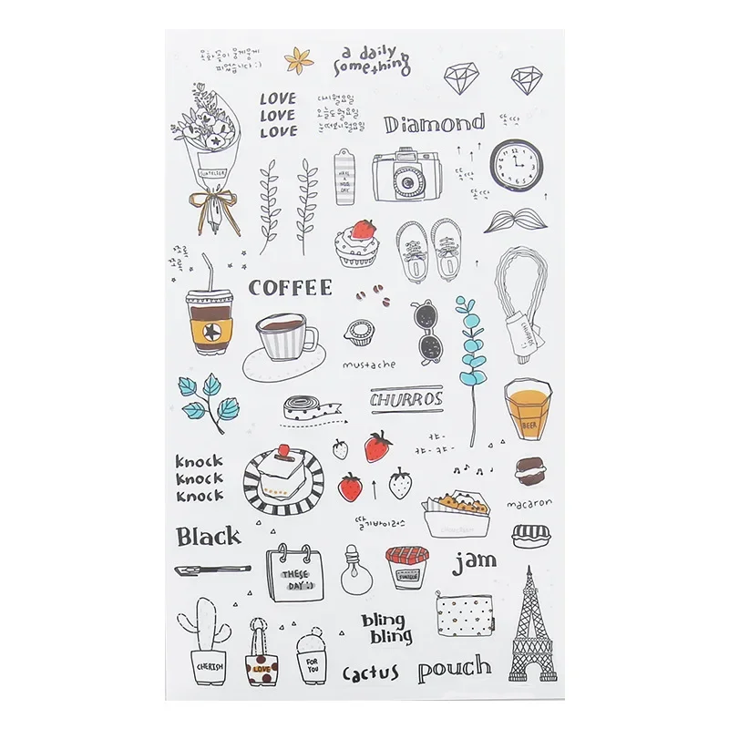 6 pçs/set bonito kawaii aquarela vento adesivos diário de viagem diy caderno diário álbum adesivos papelaria coreano