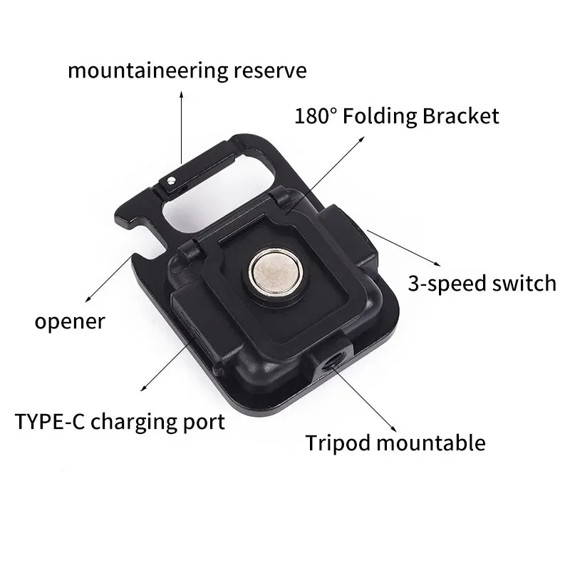 High Bright COB LED Flashlight Multifunctional Camping Lamp Work Light Outdoor Portable 500mAh USB Charging Waterproof