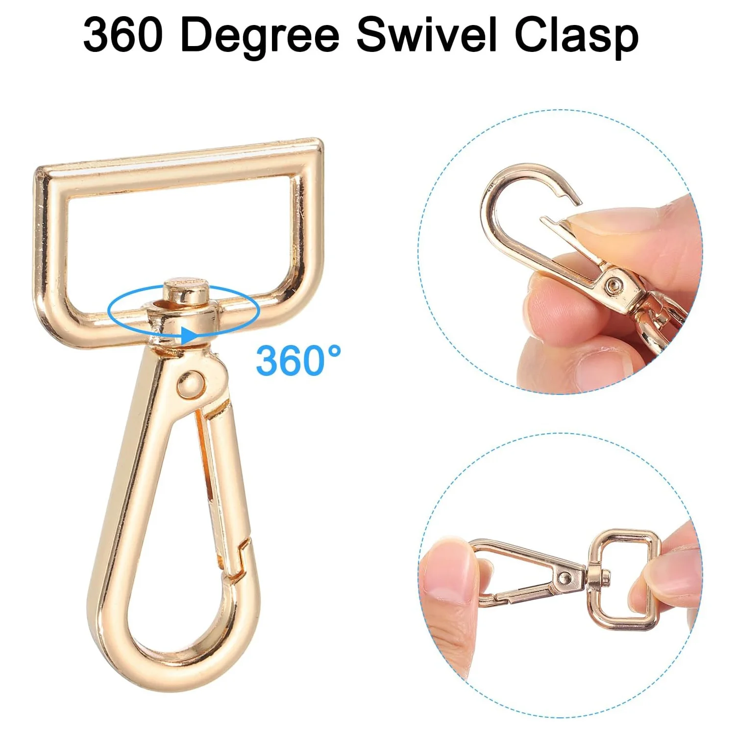 5 ganchos giratorios de Metal, cierres de garra de langosta para llaveros, monedero, bolsa de Hardware, ganchos para cordón