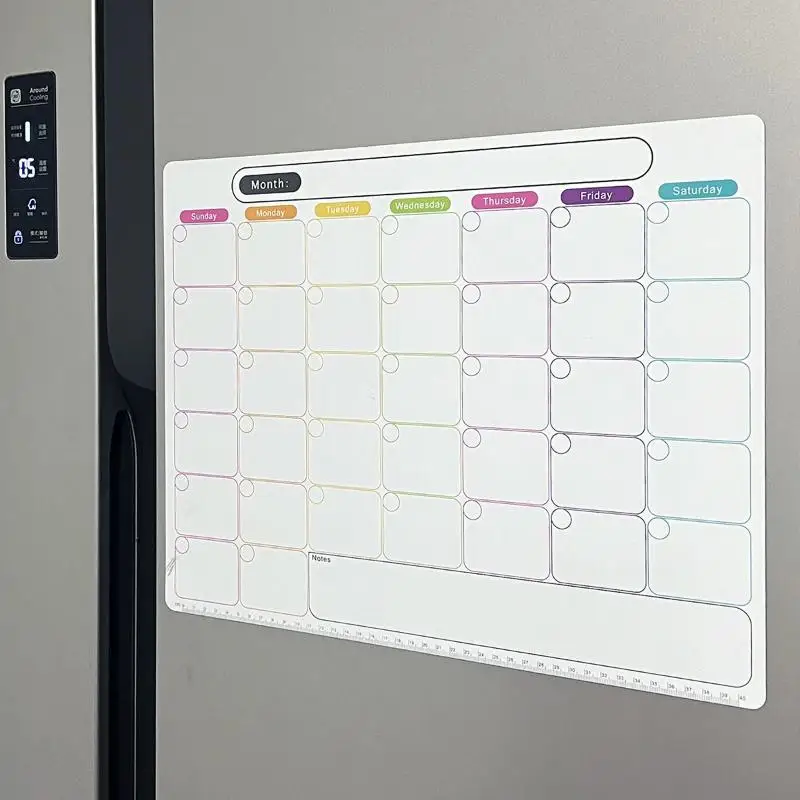 Monthly Planner Whiteboard Record Message Board Memo Pad Magnetic Refrigerator Dry Erase Calendar Kitchen Fridge Decor
