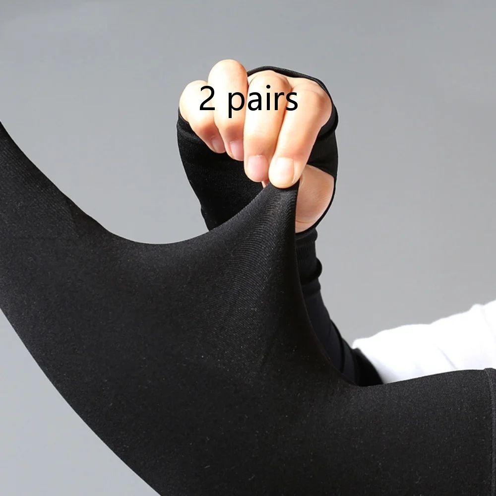 2 pares de fundas de mano protectoras para brazo de conducción al aire libre de verano, color negro