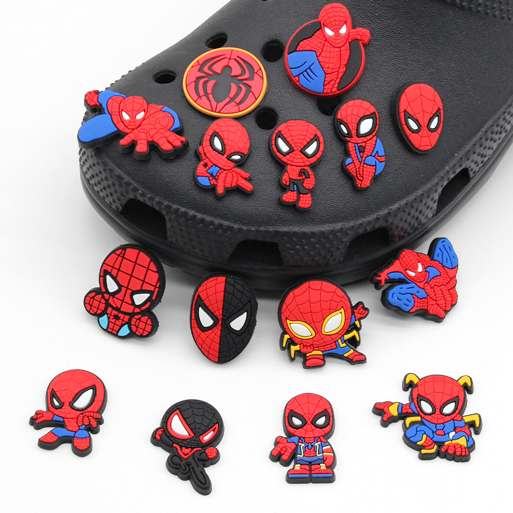 MINISO 1pcs cartoon Marvel superhero DIY shoe charms garden Accessories buckle fit clogs sandals pin decorate kid gift
