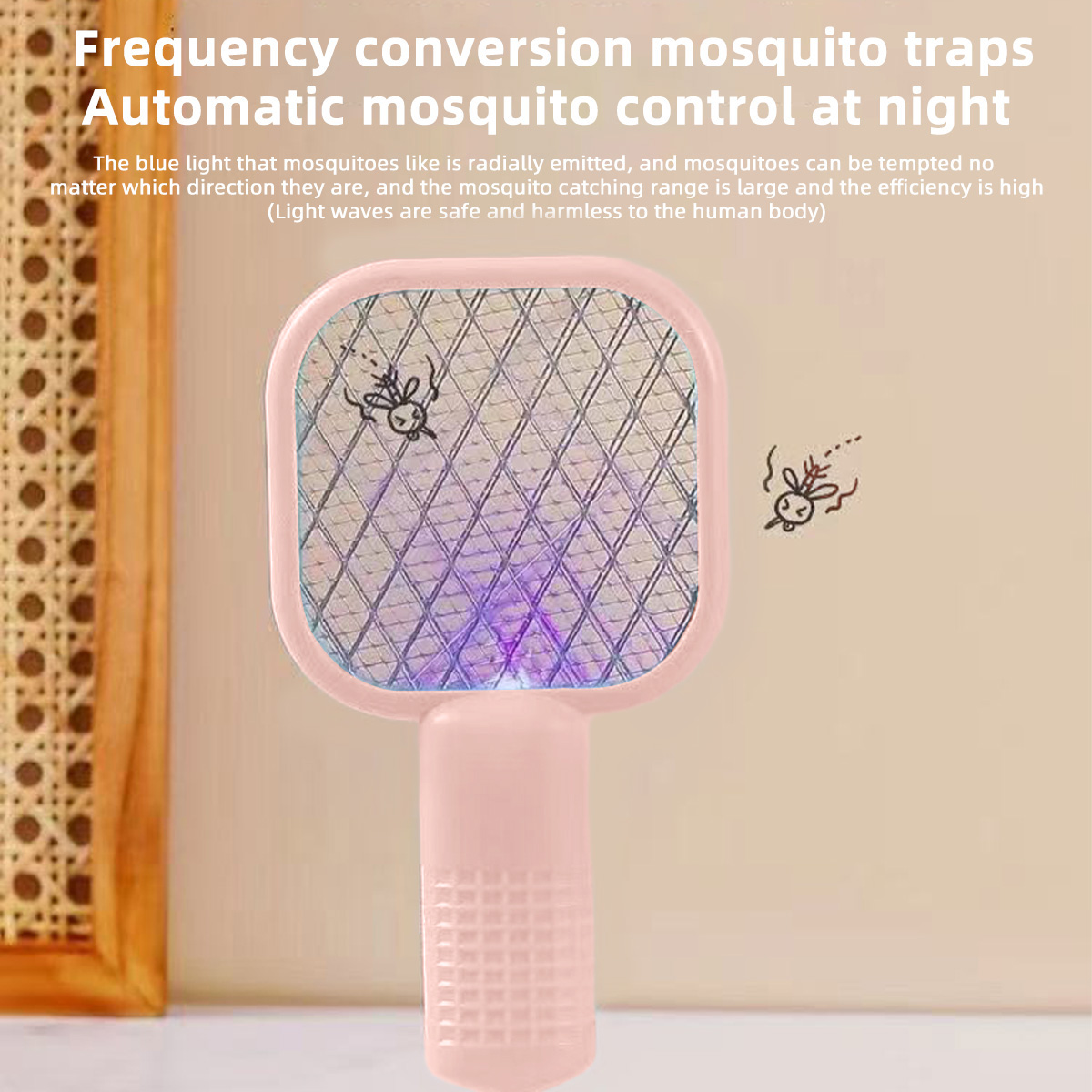 Portable Insect Swat Compact Electric Mosquito Exterminator USB Port UV Lamp Mini Fly Swat For Outdoor Camping Bedroom