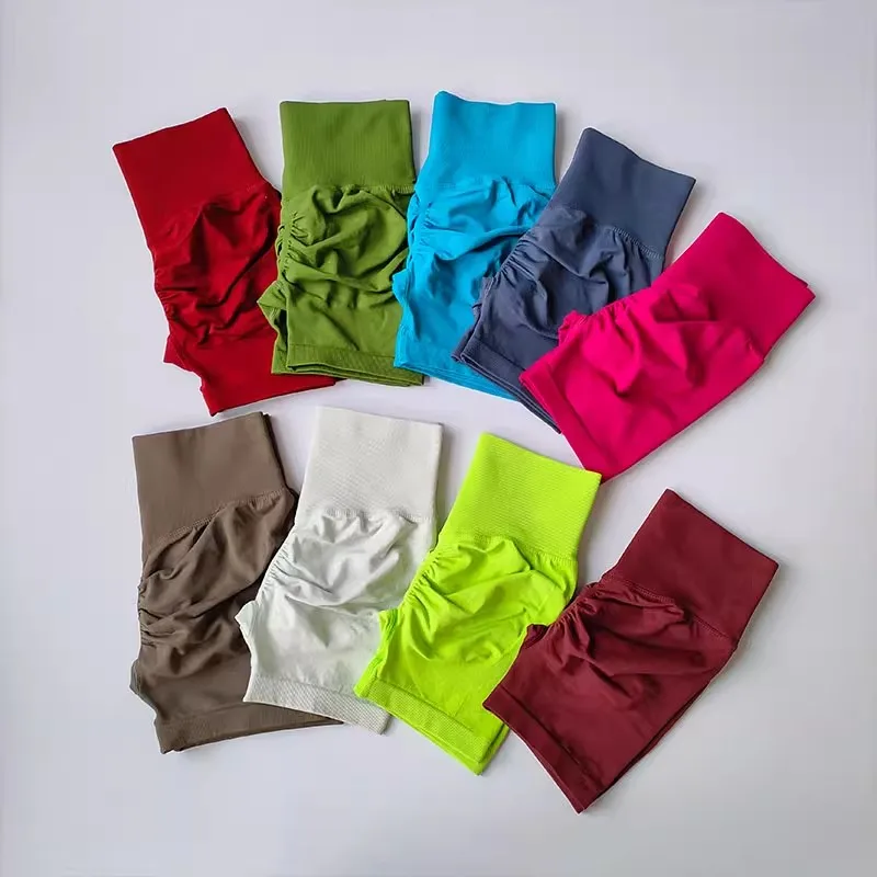 Pantalones cortos de Yoga de cintura alta para mujer, pantalones cortos transpirables para Fitness, levantamiento de glúteos, deportes, correr, ciclismo, entrenamiento de realce, gimnasio, verano